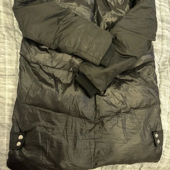 Last call❗️Sam Edelman Black Puffer Coat with Faux Fur Trim - Picture 5 of 5